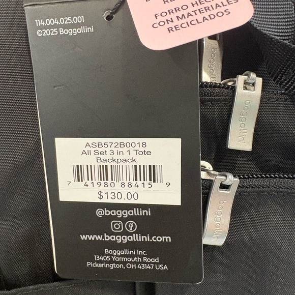 SPRING BREAK BAG!! Baggallini All Set 3 in 1 Backpack main image 9